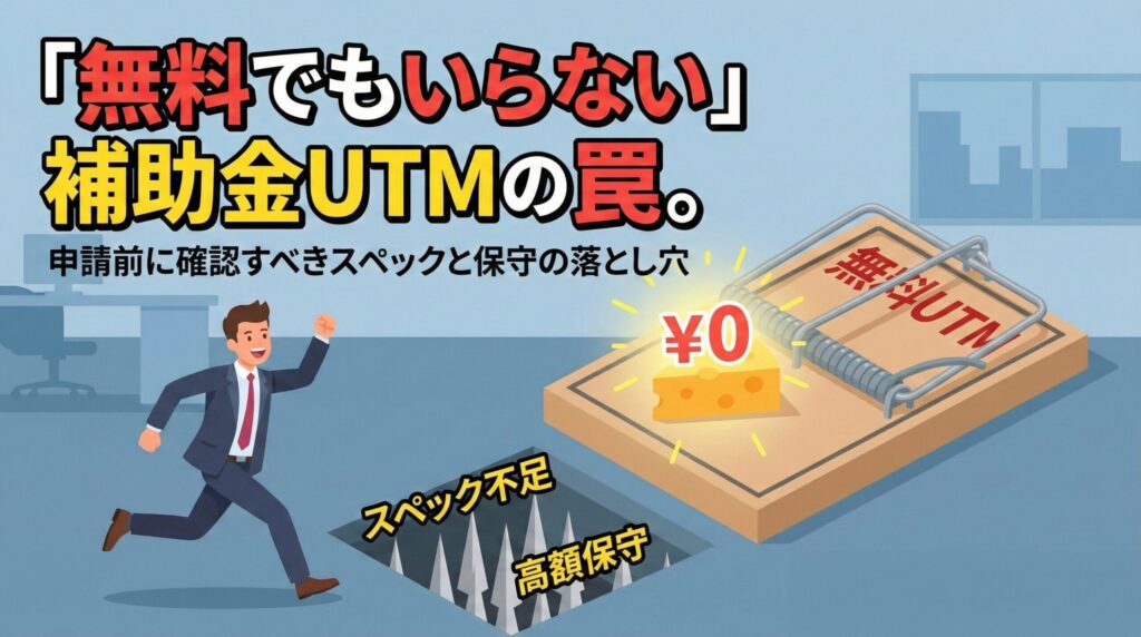 「無料でもいらない」補助金UTMの罠。申請前に確認すべきスペックと保守の落とし穴