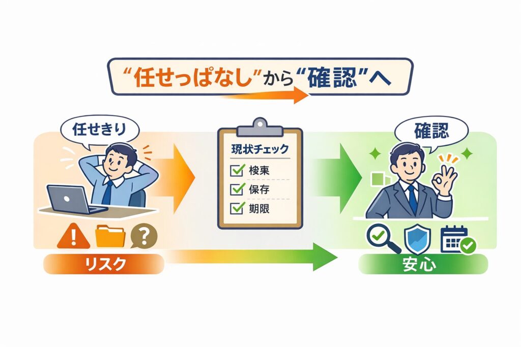 任せっぱなしから確認へ