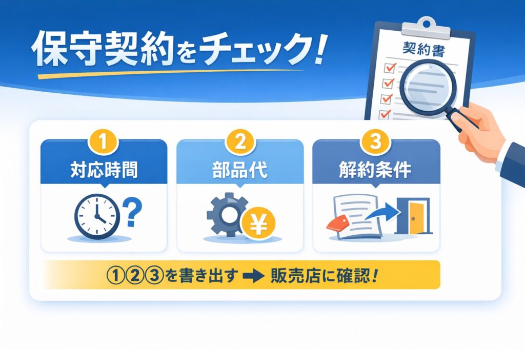 保守契約をチェック