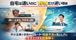 自宅は速いのにVPNだけ遅い理由｜中小企業で多発するルーター性能不足の落とし穴と今すぐできる改善策