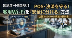 【飲食店・小売店向け】POSレジ・キャッシュレス決済を守るネットワーク構成と、客用Wi-Fiを安全に分ける方法