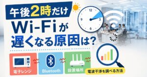 午後2時だけWi-Fiが遅くなる原因は？電子レンジ・Bluetooth・設置場所の電波干渉を調べる方法
