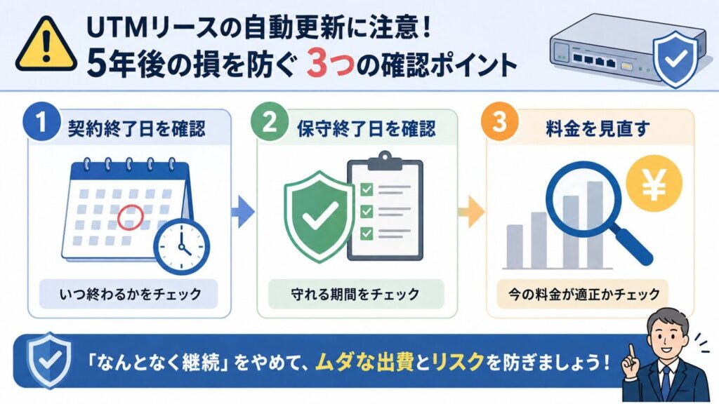 UTMリースの自動更新に注意