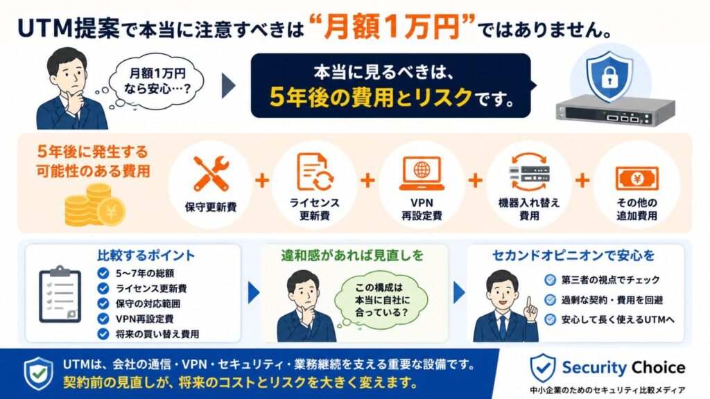 UTM提案と長期費用の見直し

