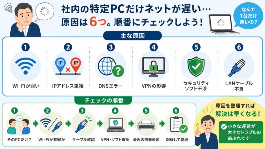 特定PCのネット遅延解決法