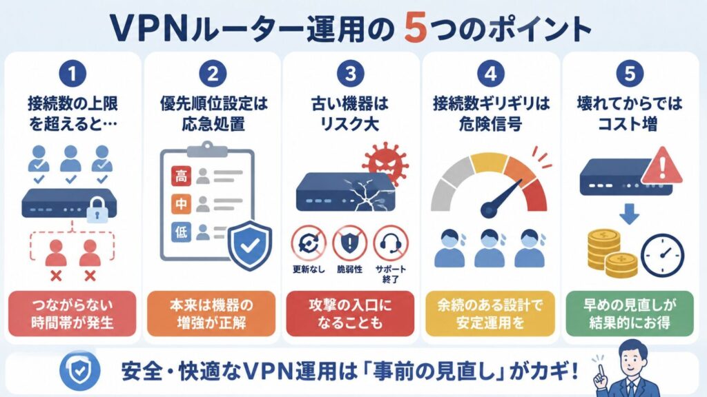 VPNルーター運用の5つのポイント

