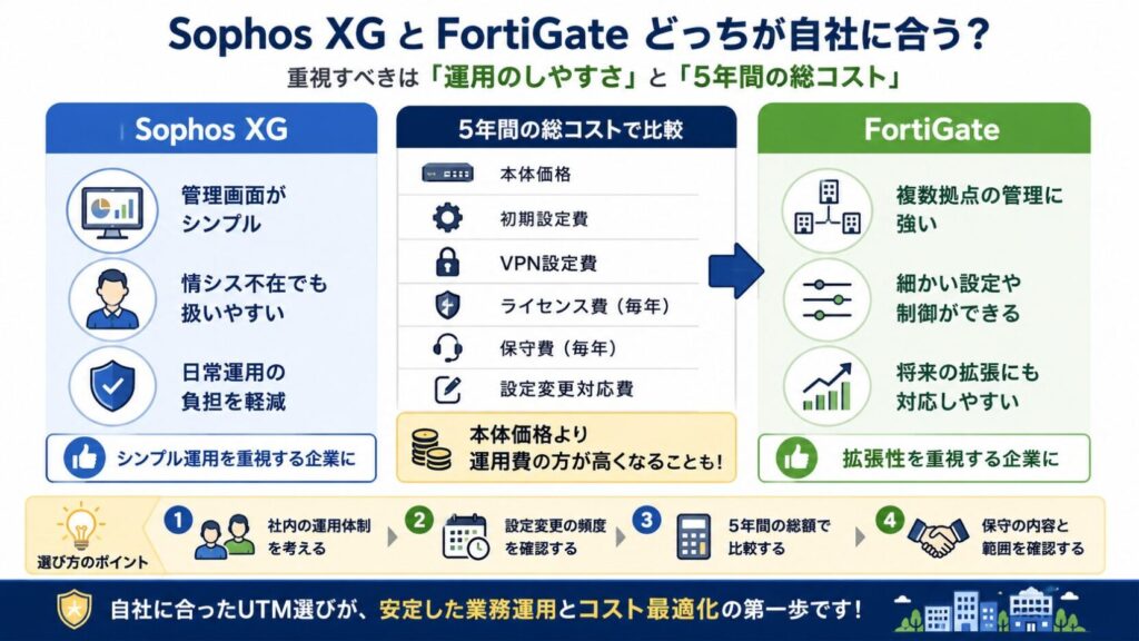 Sophos XGとFortiGateの比較