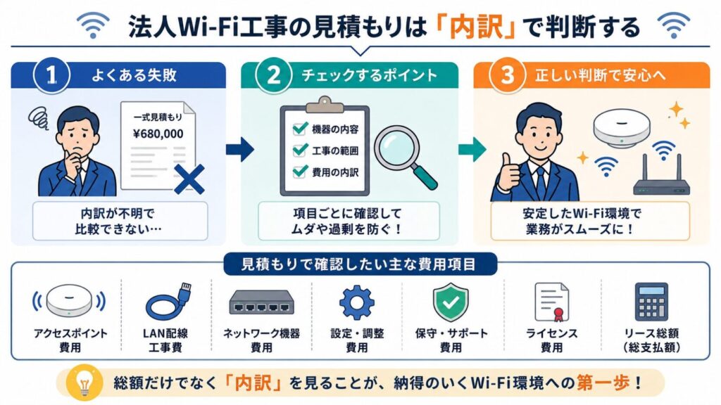 法人Wi-Fi工事の見積もりガイド