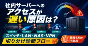 社内サーバーへのアクセスが遅い原因は？スイッチ・LANケーブル・NAS・VPNを切り分ける診断フローと見積もりの注意点