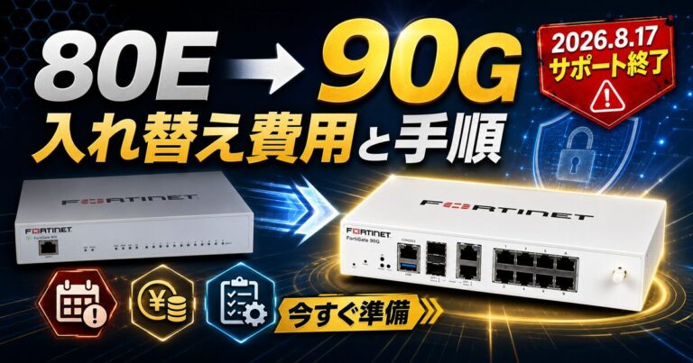 FortiGate 80Eから90Gへの入れ替え費用と手順|2026年8月17日サポート終了までに準備すべきこと