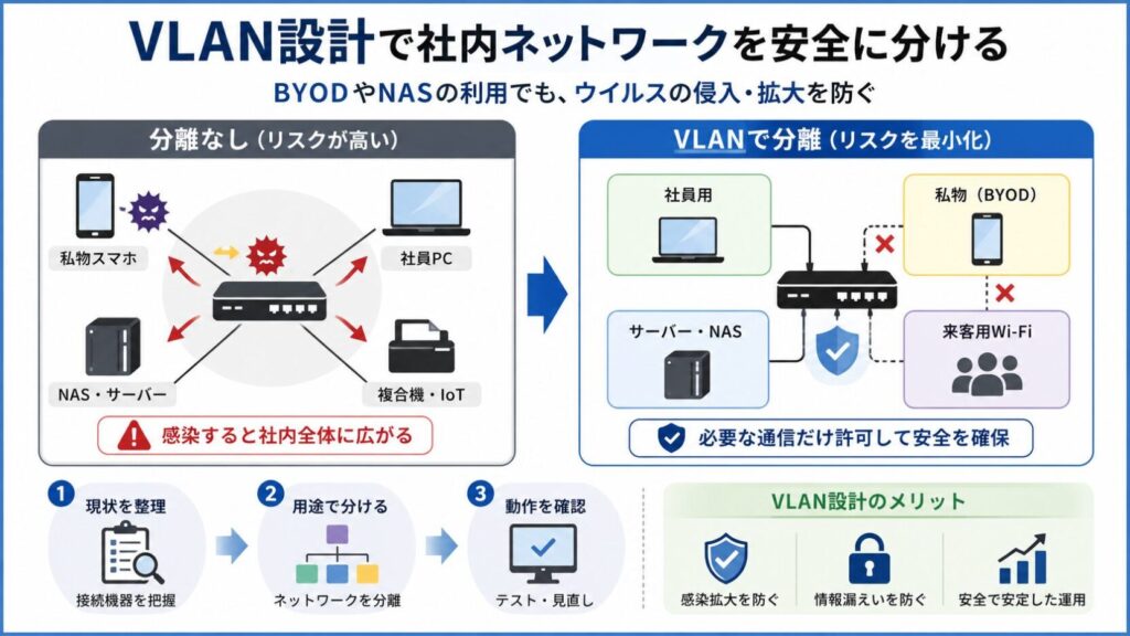 VLAN設計で守る社内ネットワーク