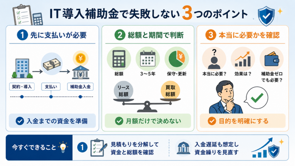 IT導入補助金で失敗しない3つのポイント