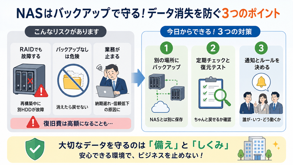 NASバックアップで守る3つの対策