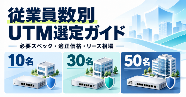 【従業員数別】UTM選定ガイド|10名・30名・50名規模の必要スペックと適正価格・リース相場